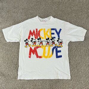 80s Mickey Mouse Disney Wear Double Sided Primary Colors T-Shirt Size XL